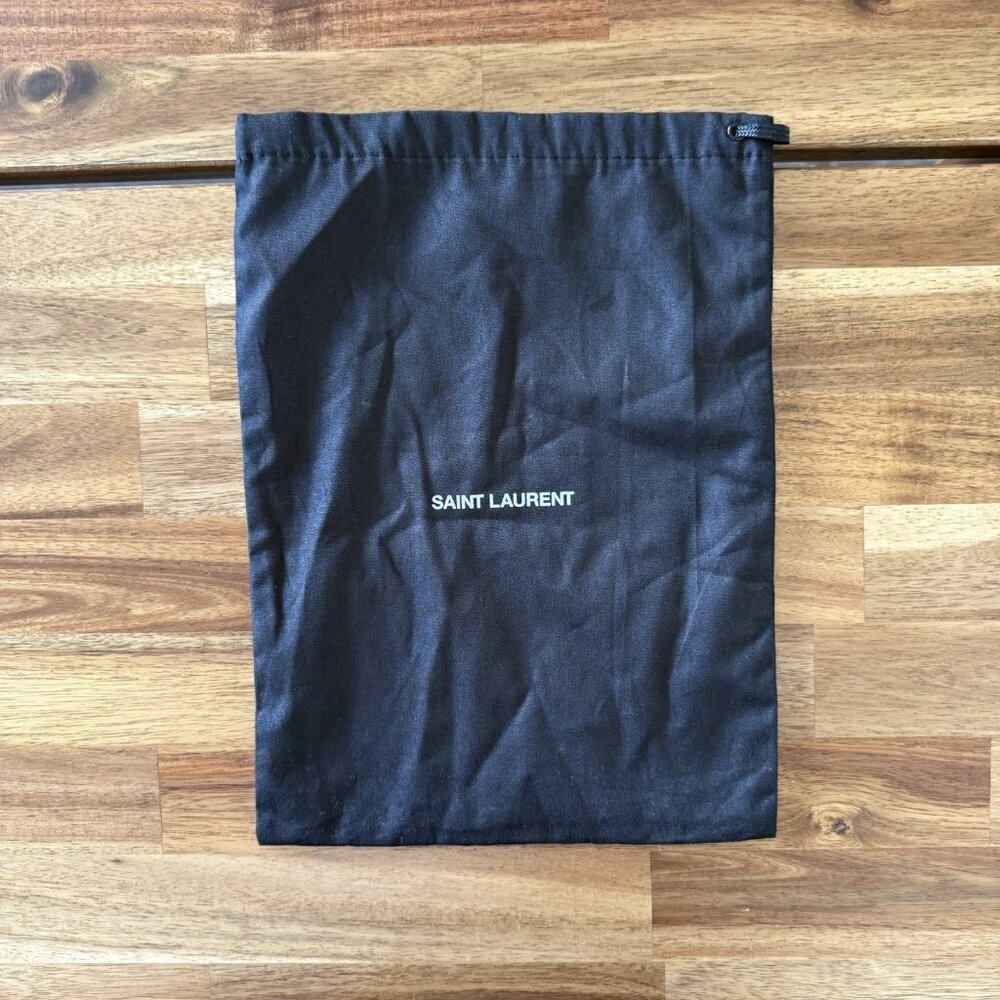 Saint Laurent Small Black Drawstring Dust Bag Black Accessory Designer Minimal‎